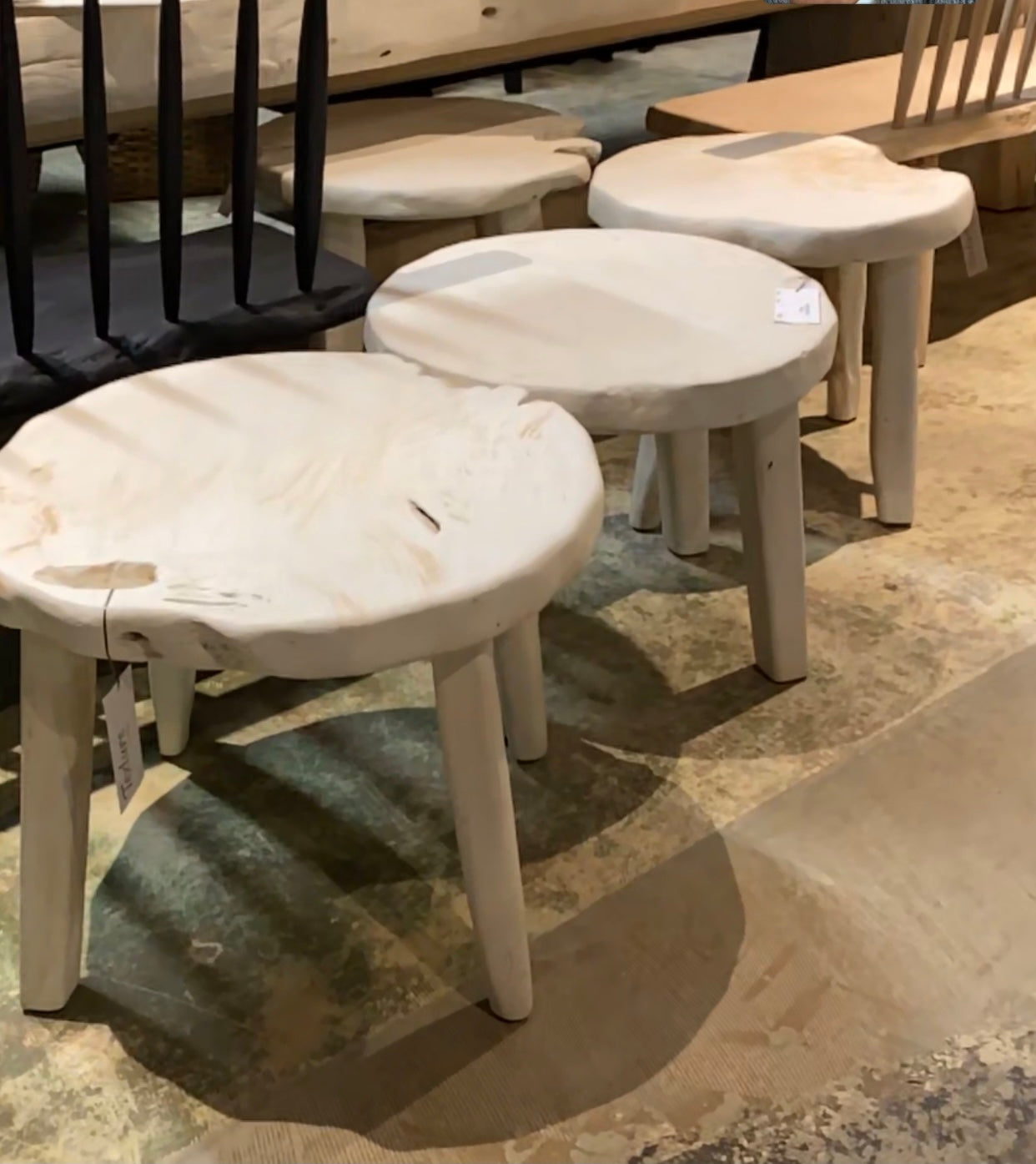 White Bleached Round Table