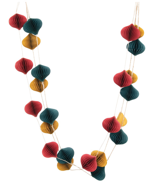 72"L Paper Honeycomb Finial Garland, 3 Colors