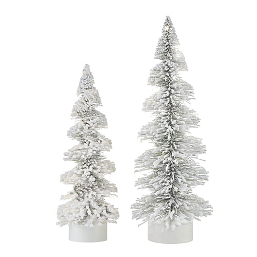 FROSTED BOTTLE BRUSH TREES Set of 2