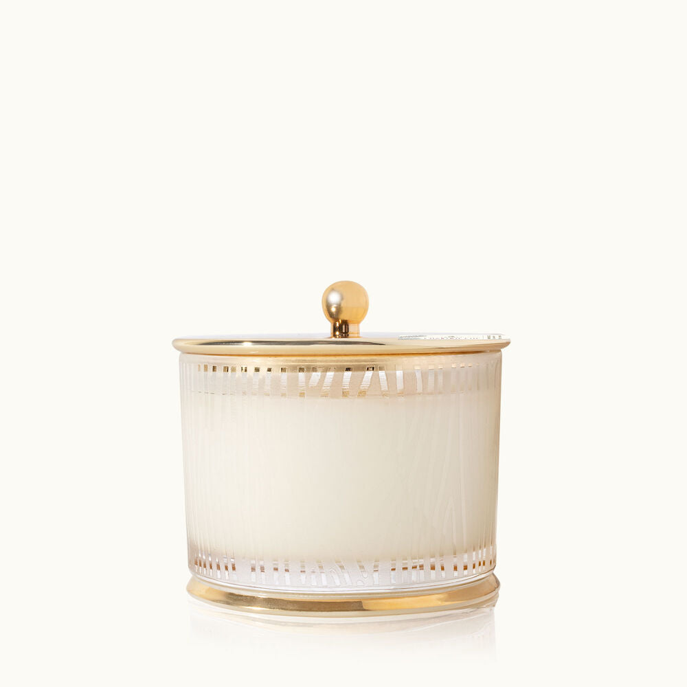 Frasier Fir Gilded Large Poured Candle, Frosted Wood Grain