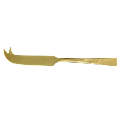 Miro Fork Tip Spear Cheese Knife, Brass