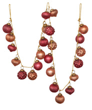 Load image into Gallery viewer, 72&quot;L Embossed Mercury Glass Ball Ornament Garland, Pink Colors
