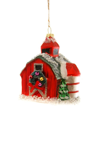 Festive Vintage Barn Ornament
