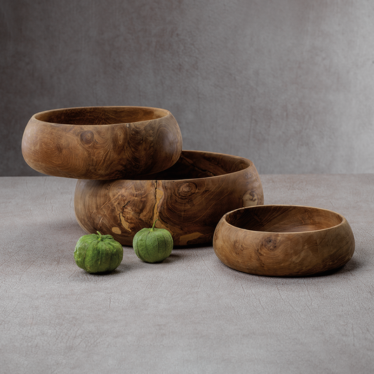 Bali Set of 3 Teak Root Bowls