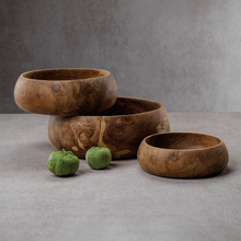 Load image into Gallery viewer, Bali Set of 3 Teak Root Bowls

