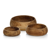 Load image into Gallery viewer, Bali Set of 3 Teak Root Bowls
