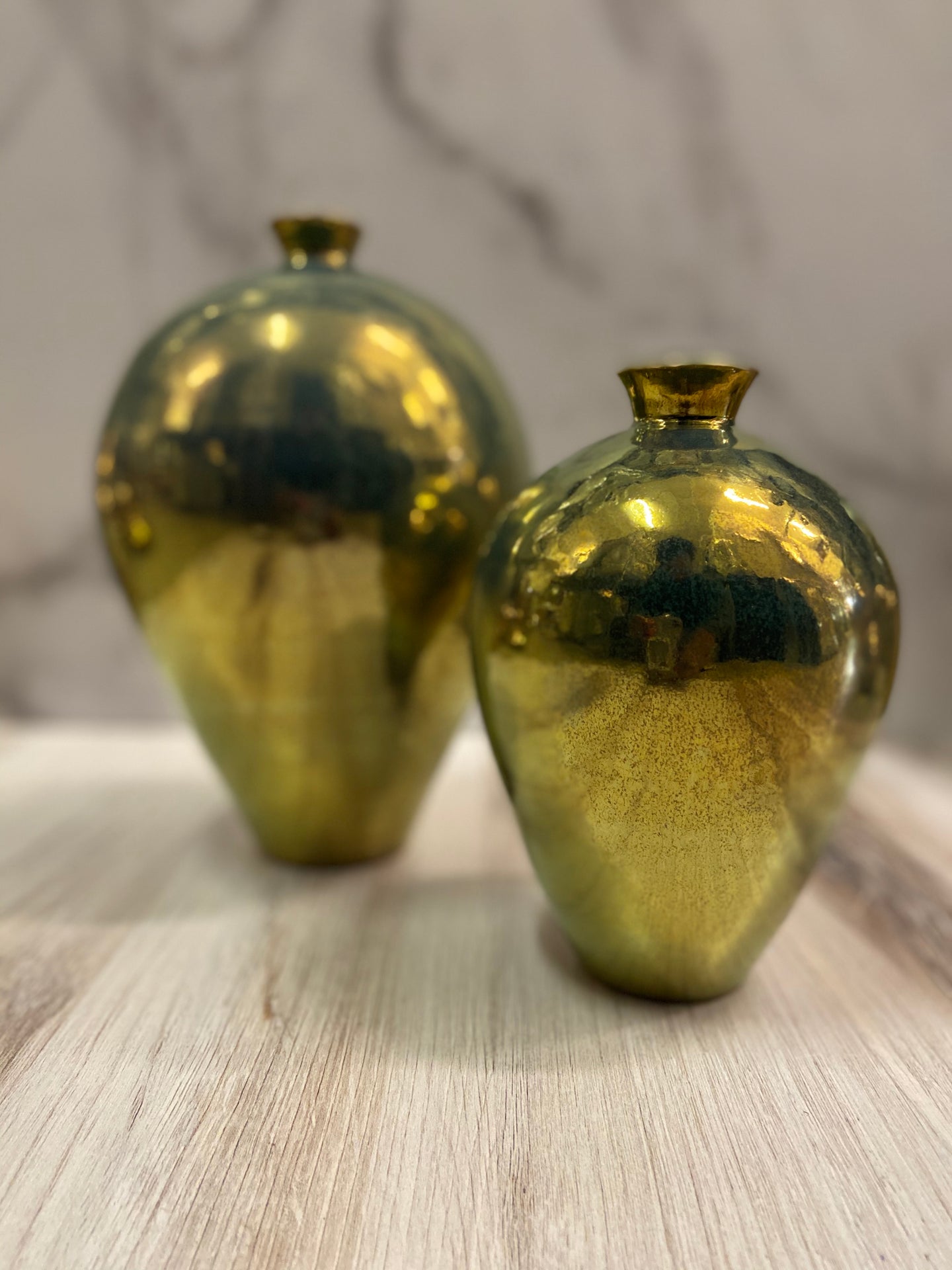 Shiny Blue-Gold Vases