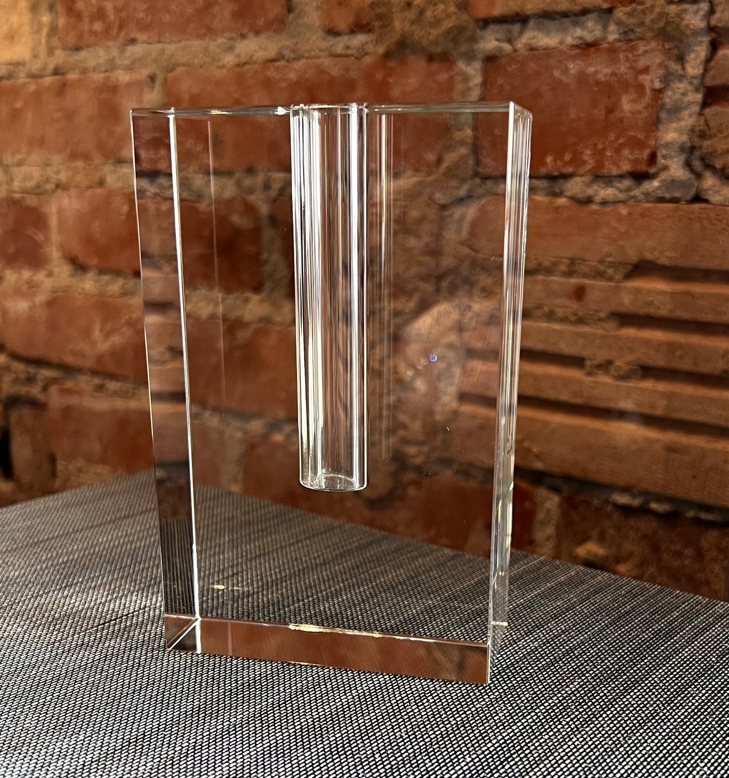 Crystal Glass Rectangle Bud Vase