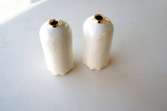 Cream + Gold Bud Vase