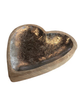 Load image into Gallery viewer, Wood Heart Tray with Silver Interior
