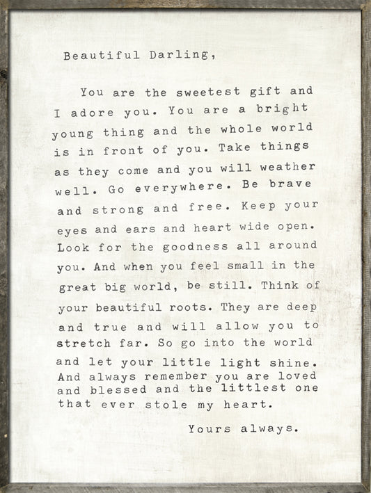Letter to Sophie
