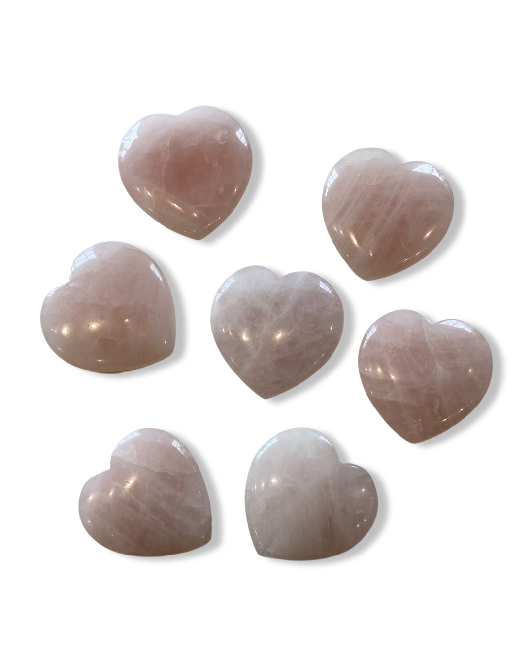 Rose Quartz Flat Stone Heart