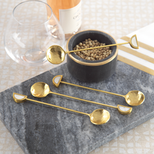 Load image into Gallery viewer, Small White and Gold Tea Spoons
