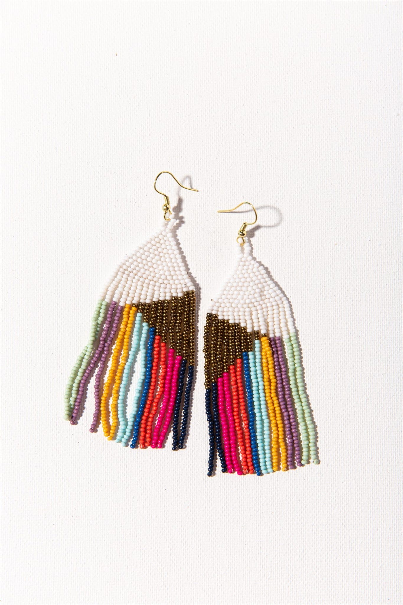 Bright Stripe Fringe Earrings