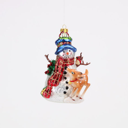 Snowman w/Deer Ornament
