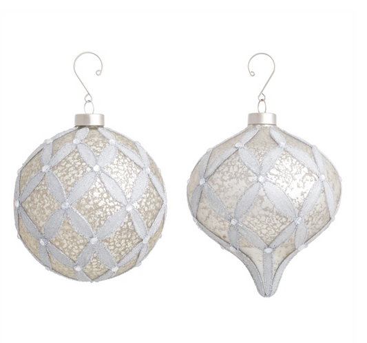 Antiqued Medallion Glass Ornaments
