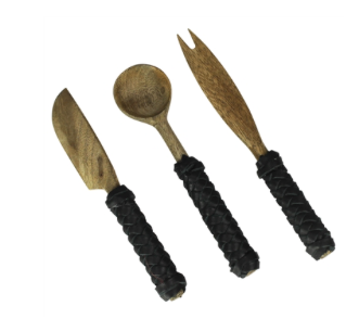 Black Leather Serving Pieces