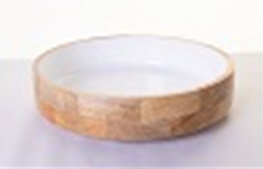 Mango Wood w/Enamel Bowl