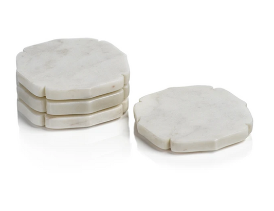 Pietre White Marble Coasters