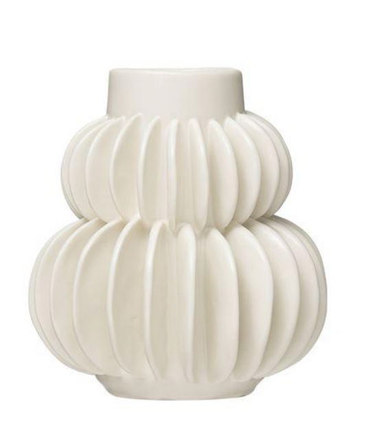 Handmade Pleated Stoneware Vase