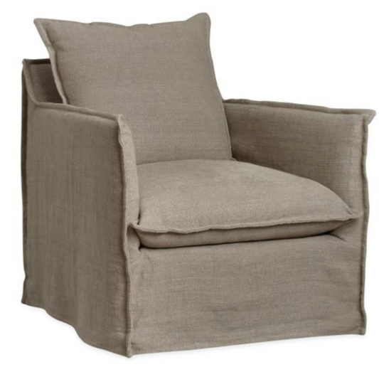 C1297-01SW Slipcovered Swivel Chair - Emory Silver