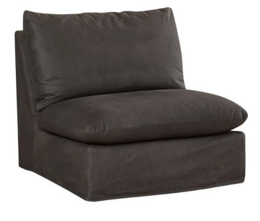 LS1496-01SW Leather Slipcovered Swivel Chair