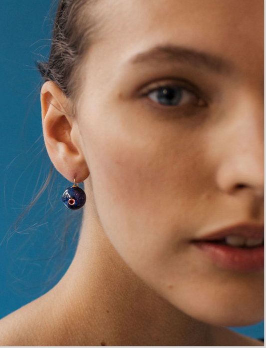 Commet Earrings in Lapis