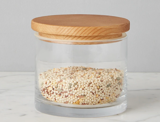 Natural Modern Wood Top Canister