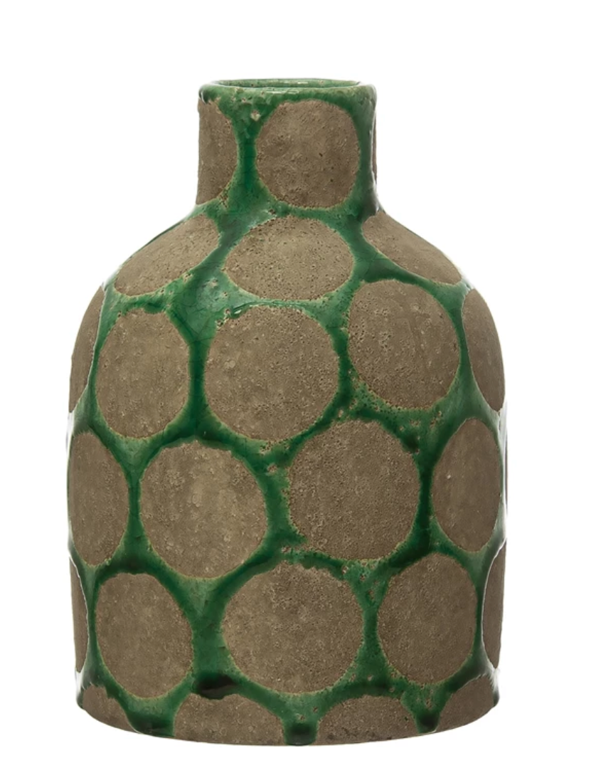 Terra-cotta Vase with Wax Relief Dots
