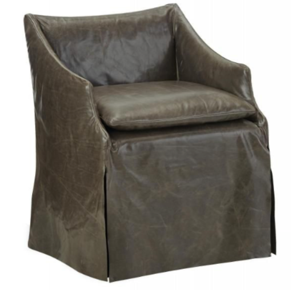 LS5203-01C Leather Slipcovered Chair - Burnham Iron