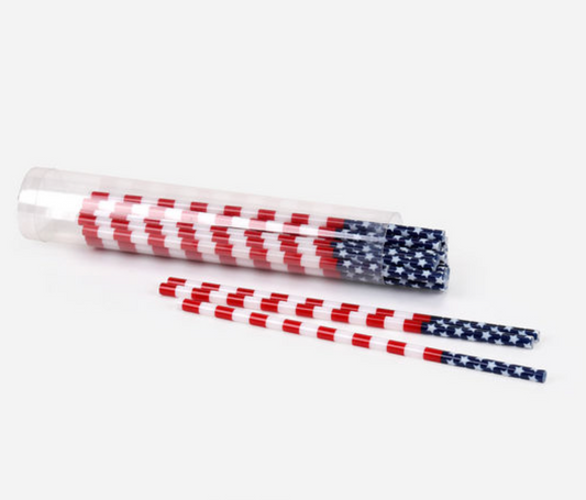 American Flag Straws
