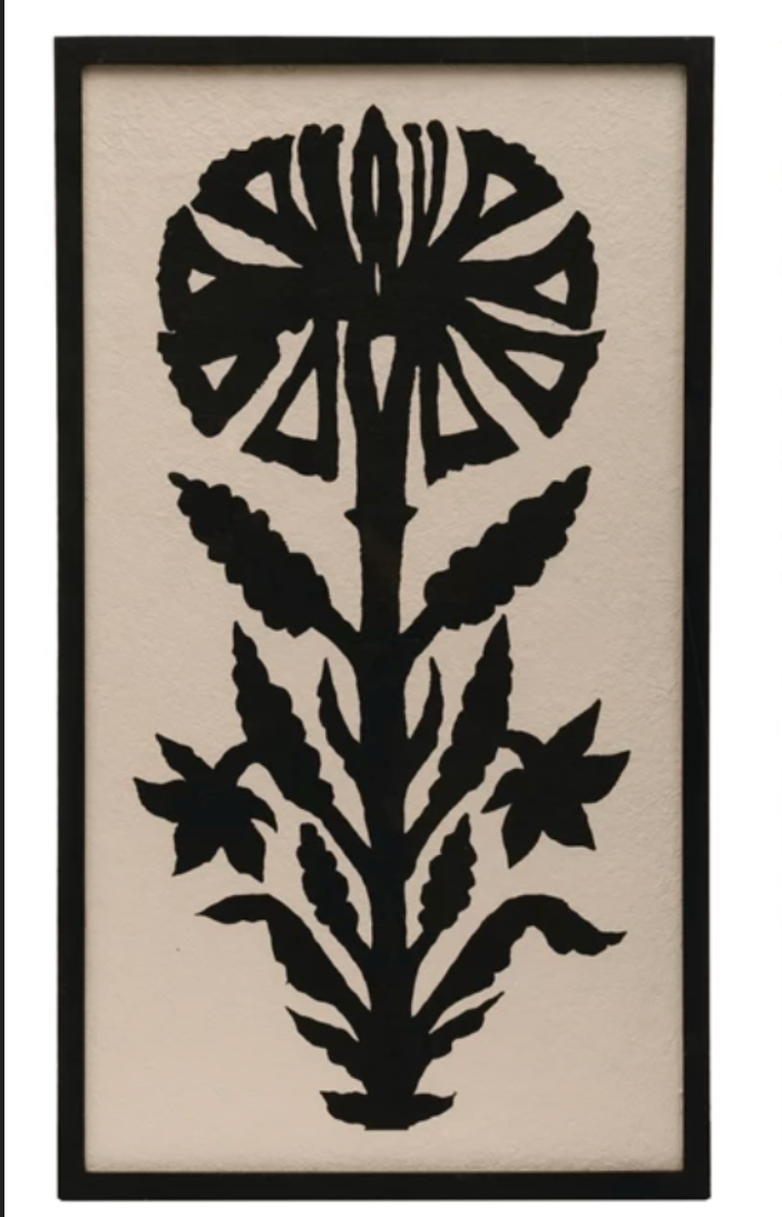 Framed Glass Wall Decor with Flower TA Lorton