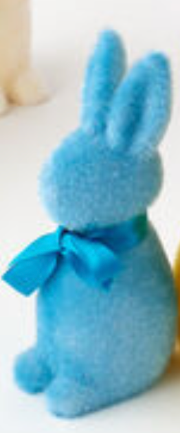 Small Flocked Button Nose Bunny