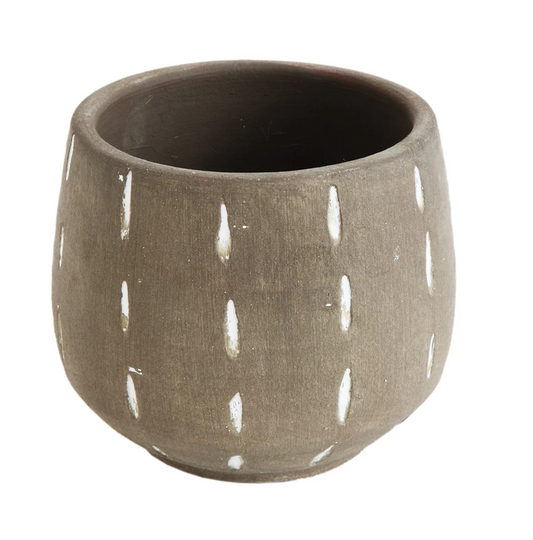 Terra Cotta Planter with Debossed Lines