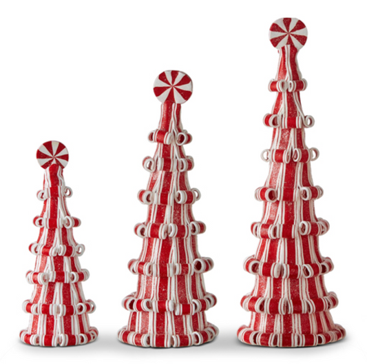 13" Peppermint Candy Trees