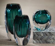 Load image into Gallery viewer, Aman Emerald Cut Glass Vase
