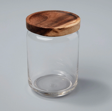 Load image into Gallery viewer, Glass and Acacia Wood Canister
