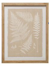 Load image into Gallery viewer, Wood Framed Wall Décor with Fern Fronds
