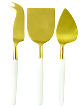 Load image into Gallery viewer, Gold Cheese Flatware Set of 3
