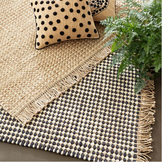 Kuba Black Woven Jute Rug