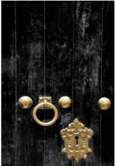 Black Rustic Wood Door Art