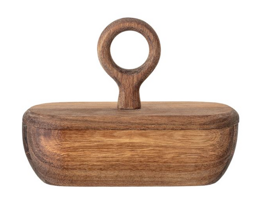 Acacia Wood Divided Container w/ Lid