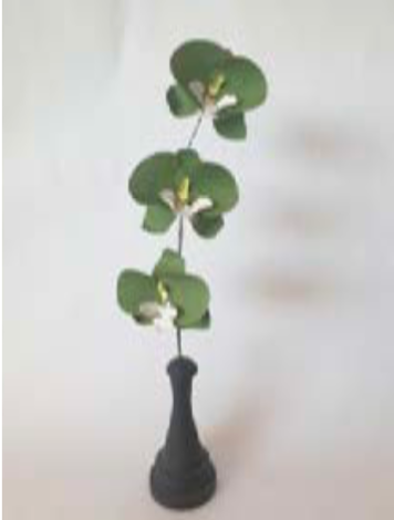 Painted Flowers With Wooden Base