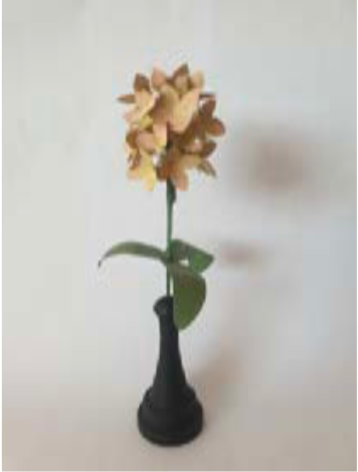 Painted Flowers With Wooden Base