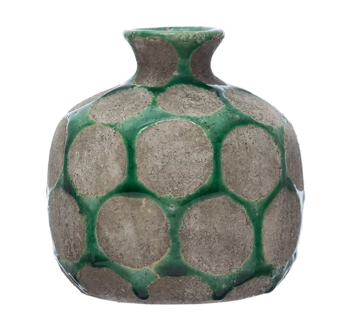 Terra-cotta Vase with Wax Relief Dots