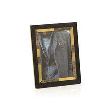 Load image into Gallery viewer, Black Chiseled Horn &amp; Brass Photo Frame
