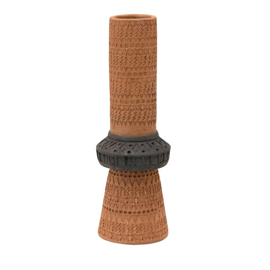 Debossed Terra-Cotta Vase