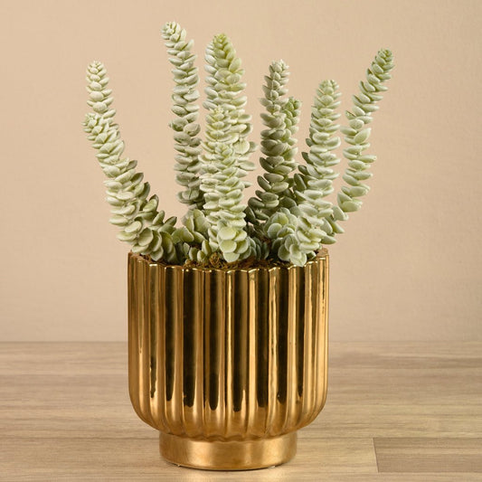Brass Potted Succulent