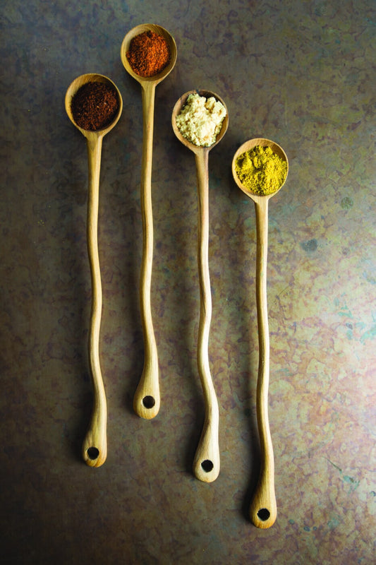 Teak Long Curved Spoons