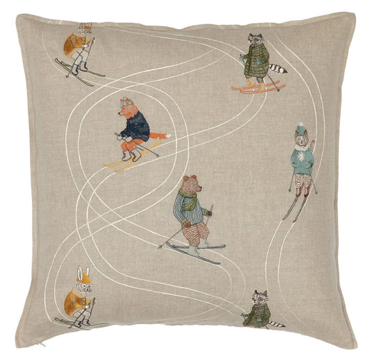 Downhill Skiers Pillow